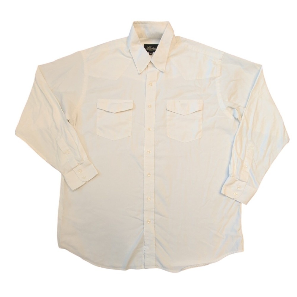 Lucchese Classics Shirt Mens 17/36 Button Down Western Cowboy Rodeo White EUC